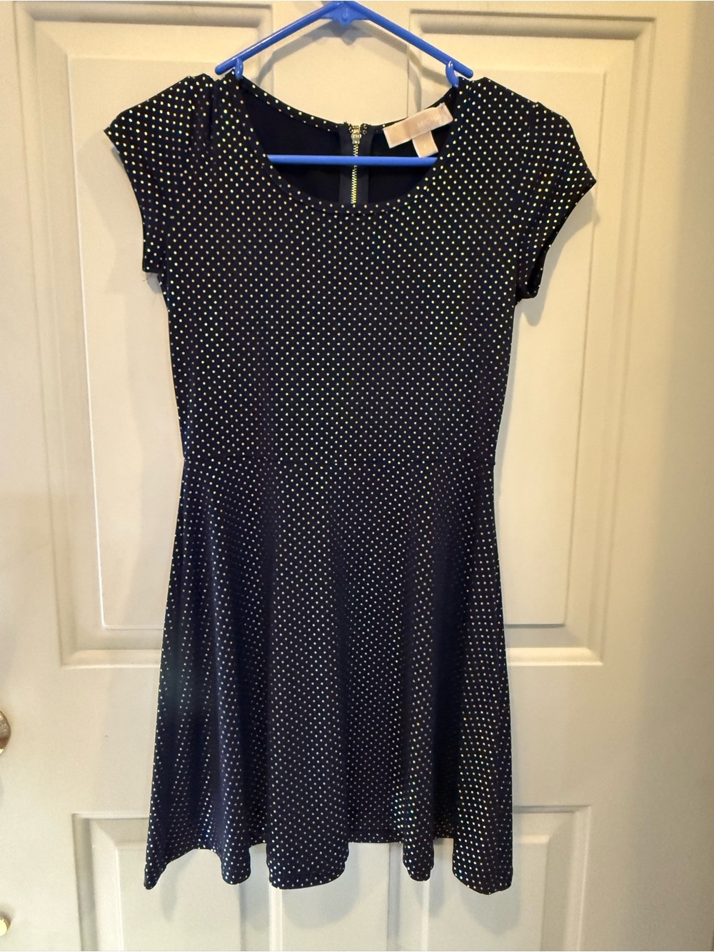Michael Kors Navy Blue Polka Dot Dress - Size P